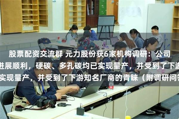 股票配资交流群 元力股份获6家机构调研：公司新能源碳材料开发工作进展顺利，硬碳、多孔碳均已实现量产，并受到了下游知名厂商的青睐（附调研问答）