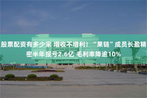 股票配资有多少家 增收不增利！“果链”成员长盈精密半年报亏2.6亿 毛利率降逾10%