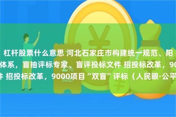 杠杆股票什么意思 河北石家庄市构建统一规范、阳光高效的招标投标平台体系，盲抽评标专家、盲评投标文件 招投标改革，9000项目“双盲”评标（人民眼·公平竞争）