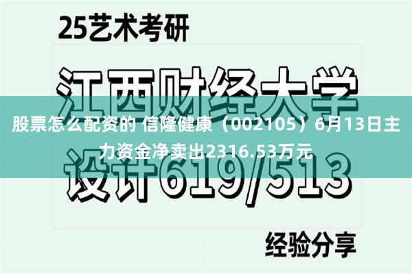股票怎么配资的 信隆健康（002105）6月13日主力资金净卖出2316.53万元
