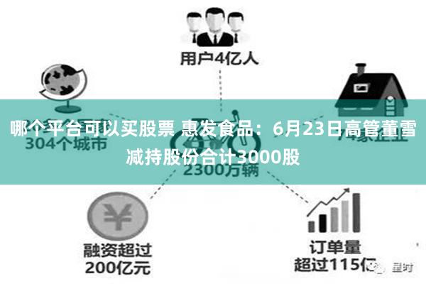 哪个平台可以买股票 惠发食品：6月23日高管董雪减持股份合计3000股
