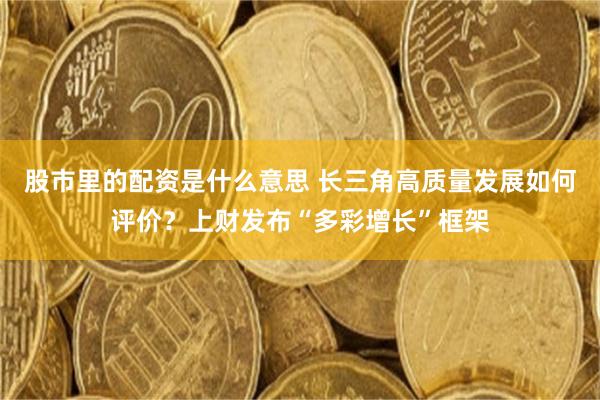 股市里的配资是什么意思 长三角高质量发展如何评价？上财发布“多彩增长”框架