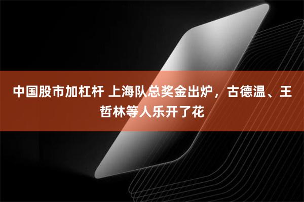 中国股市加杠杆 上海队总奖金出炉，古德温、王哲林等人乐开了花