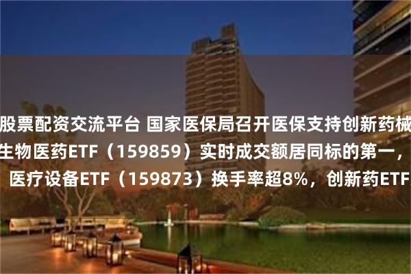 股票配资交流平台 国家医保局召开医保支持创新药械系列座谈会第二场，生物医药ETF（159859）实时成交额居同标的第一，医疗设备ETF（159873）换手率超8%，创新药ETF天弘（517380）溢价交易