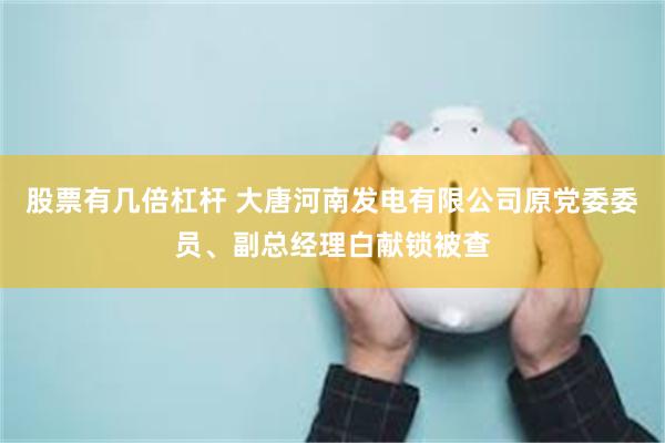 股票有几倍杠杆 大唐河南发电有限公司原党委委员、副总经理白献锁被查