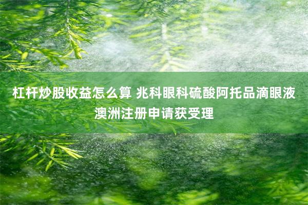 杠杆炒股收益怎么算 兆科眼科硫酸阿托品滴眼液澳洲注册申请获受理