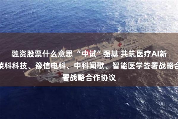 融资股票什么意思 “中试”强基 共筑医疗AI新生态｜荣科科技、豫信电科、中科闻歌、智能医学签署战略合作协议