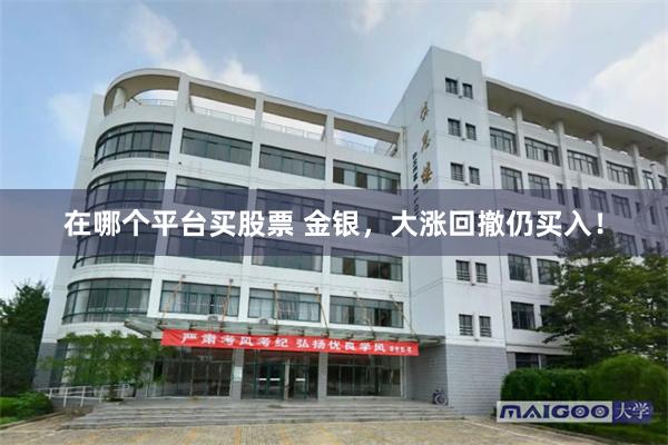 在哪个平台买股票 金银,大涨回撤仍买入!